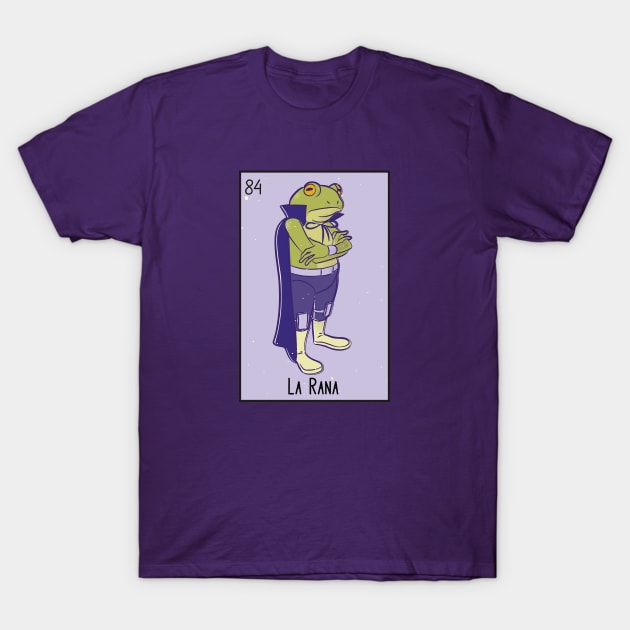 La Rana // Mexican Luchador Frog Loteria Card T-Shirt by SLAG_Creative